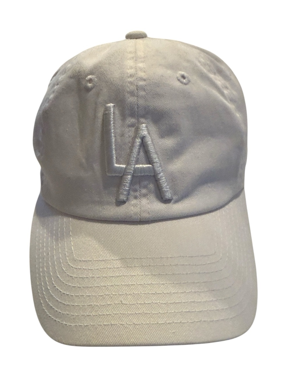 Women’s White LA Embroidered Baseball Cap